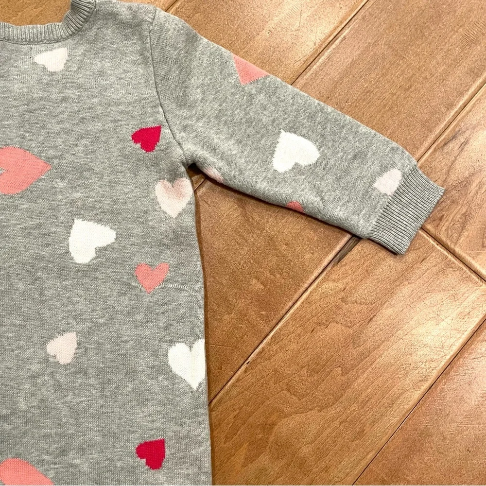 Baby Gap Knit Sweater Set One-Piece 12-18 months Grey Pink White Red Hearts